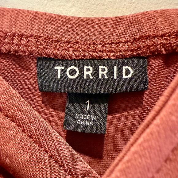 Torrid Tank Top Women's Size 1 Rust Neutral Stretchy Comfy Layer Adjustable - Picture 6 of 9